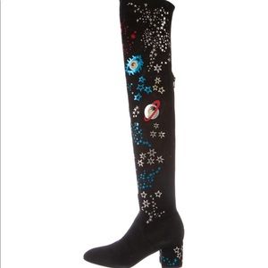 Valentino Astro-couture over the knee boots